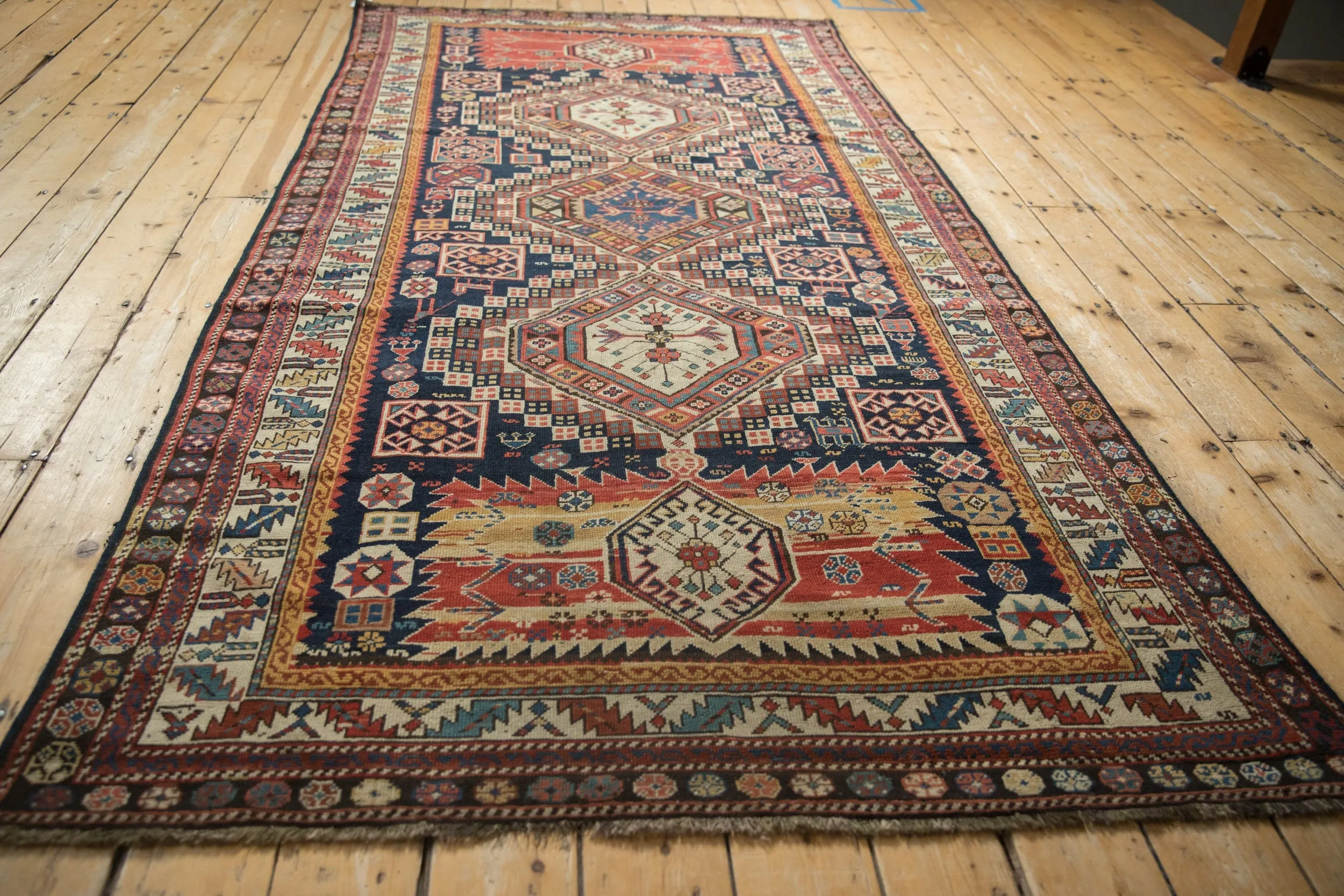 4.5x9 Antique Caucasian Rug Runner