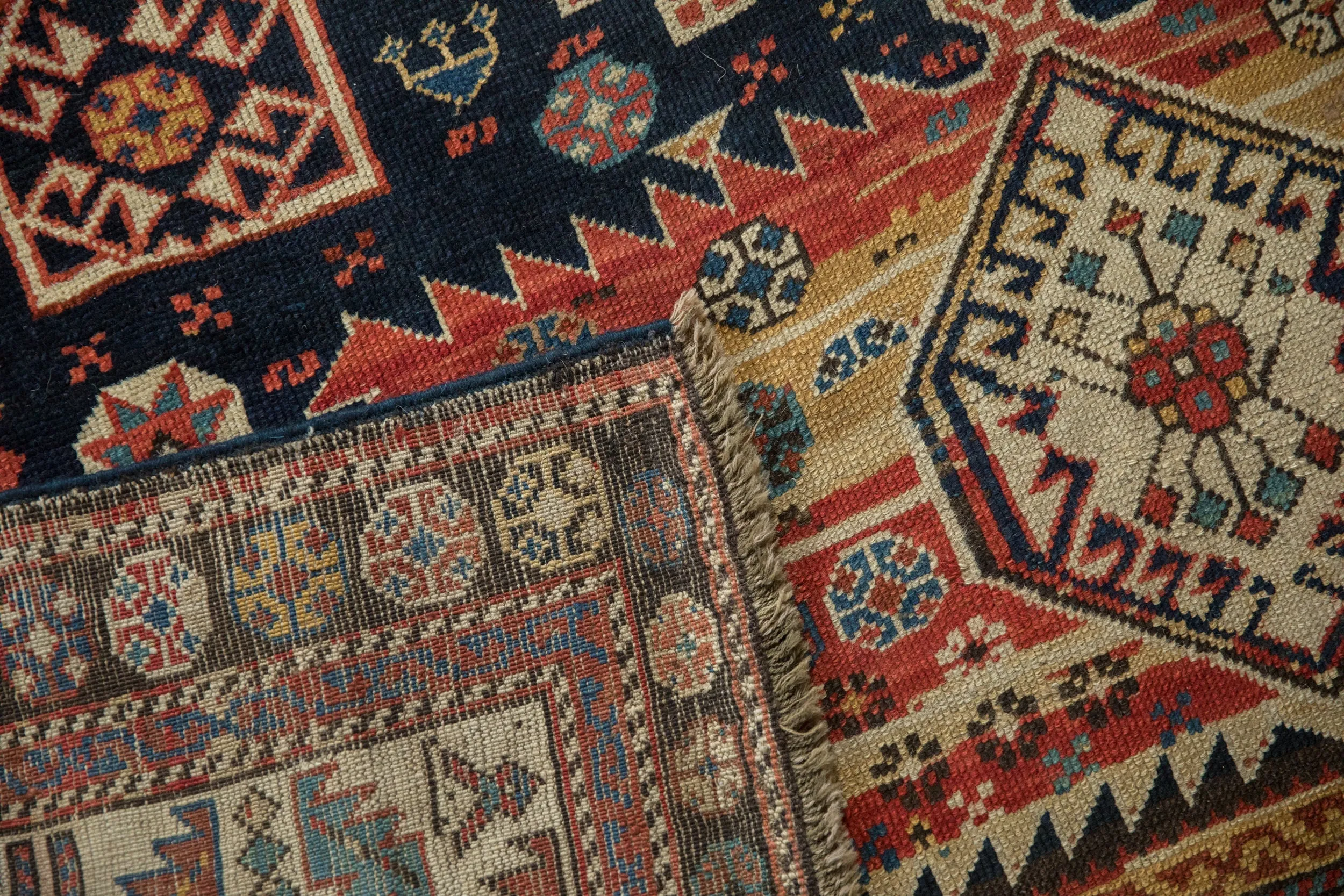 4.5x9 Antique Caucasian Rug Runner