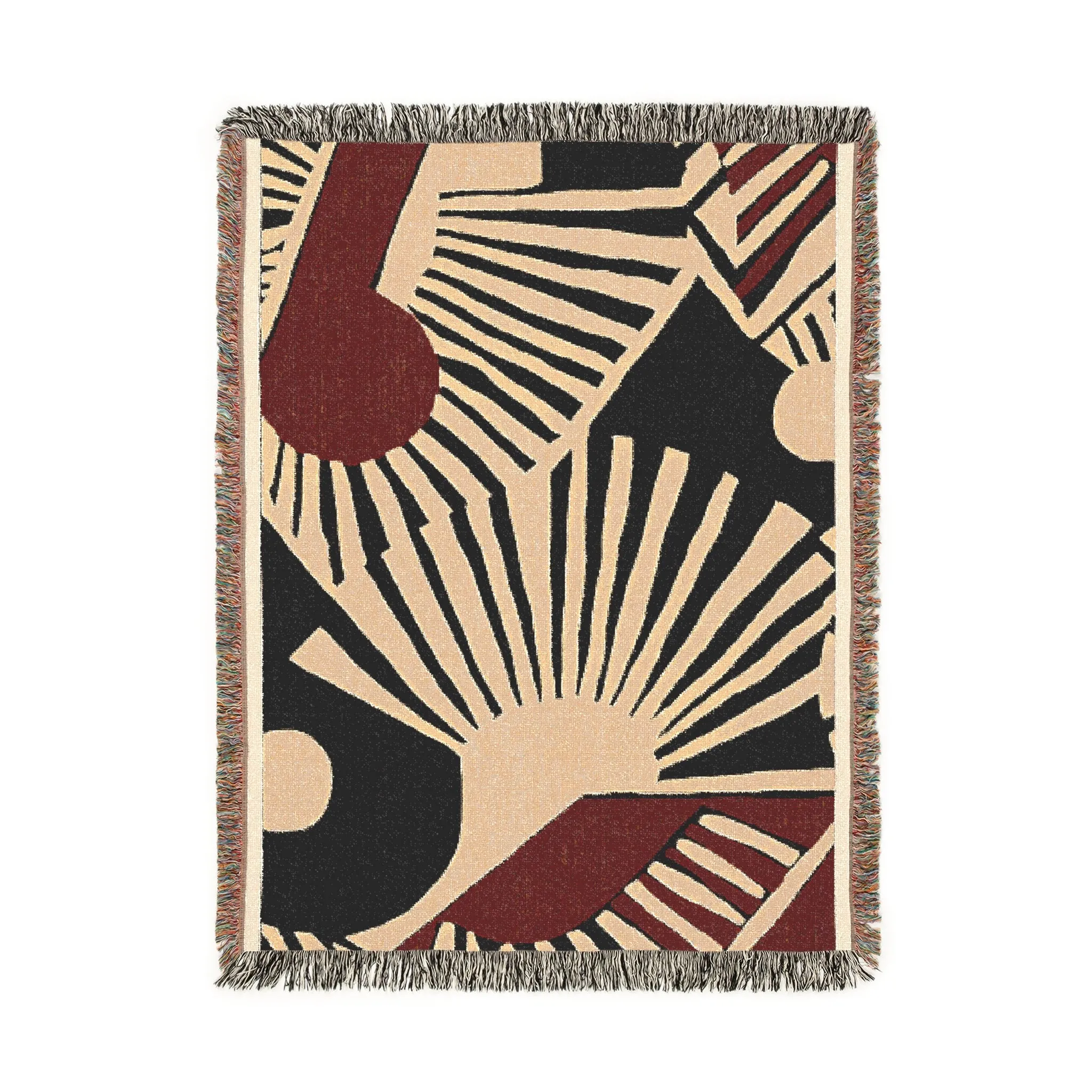 Abstract Sunburst Woven Blanket