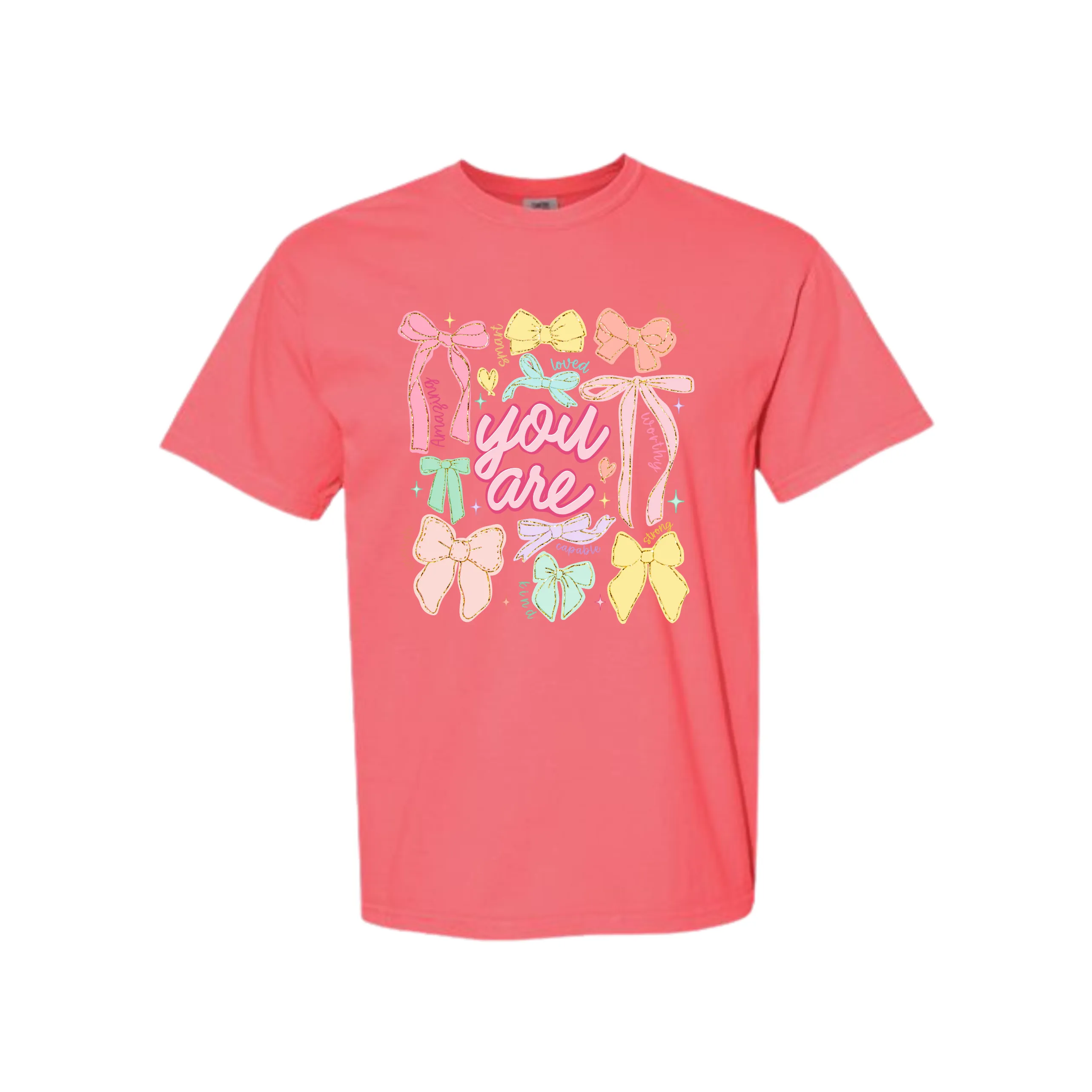 Affirmations Bow Graphic T-Shirt- 8 Colors