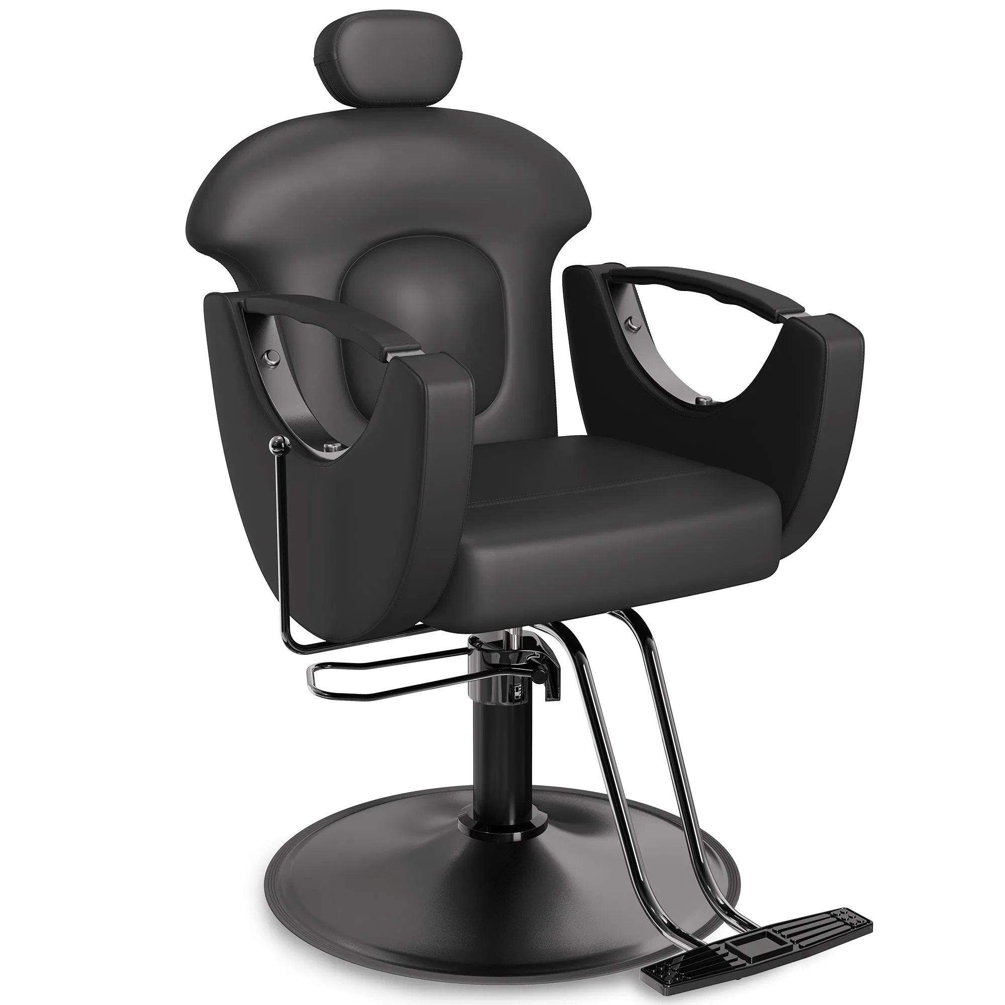 All Black Reclining Salon Chair BS-92