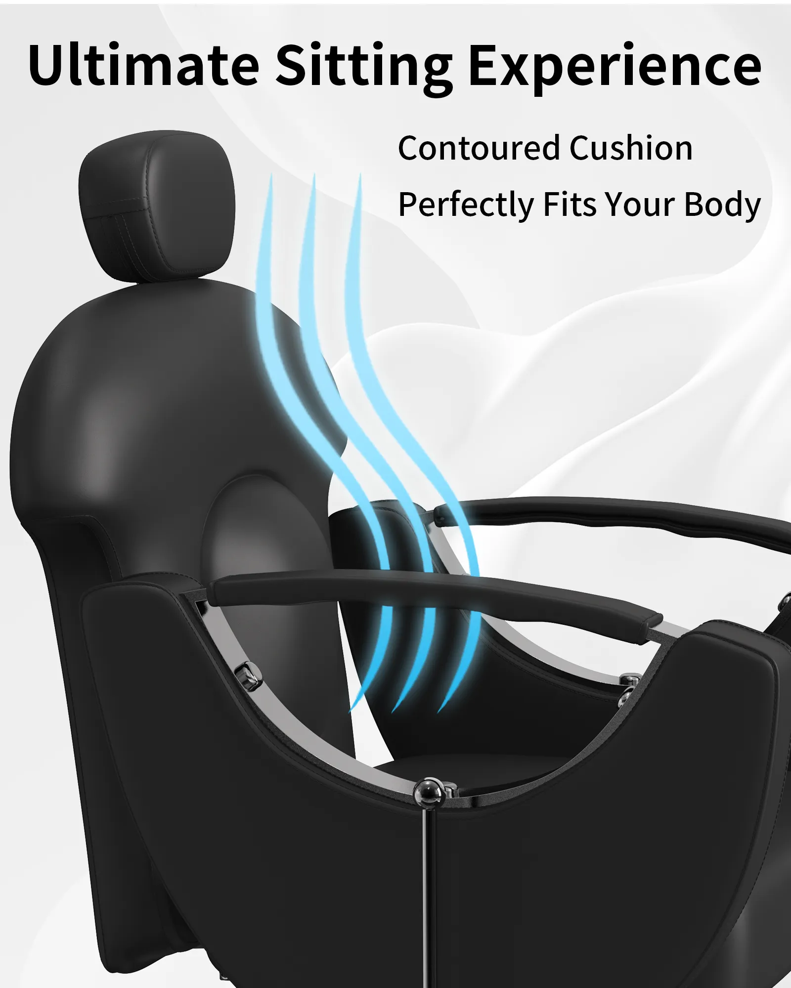 All Black Reclining Salon Chair BS-92