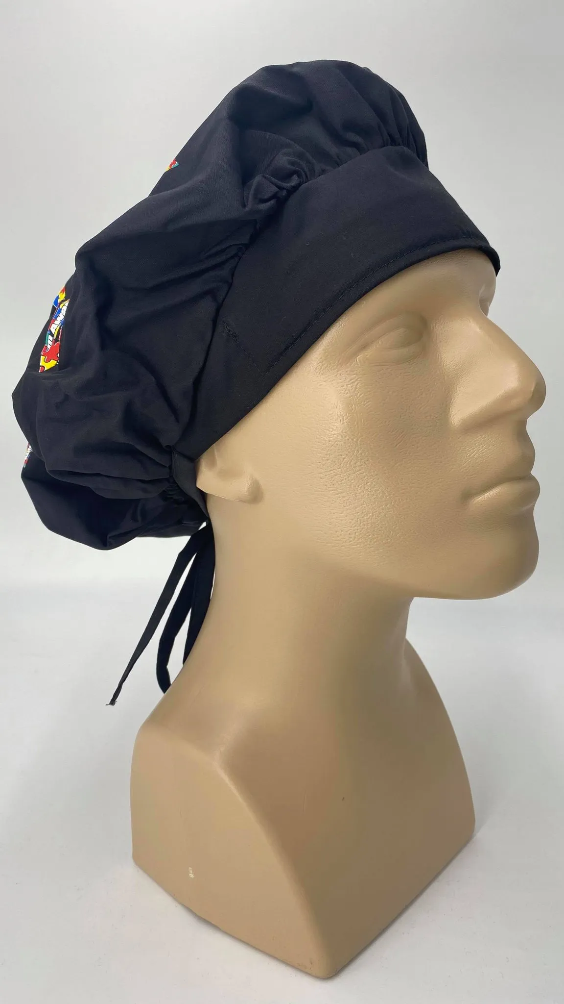 Autism Awareness Scrub Hat Medical Hair Bonnet Surgeon Head Cover Surgical Cap Nurse Bouffant Nursing Ponytail Holder Operating Room