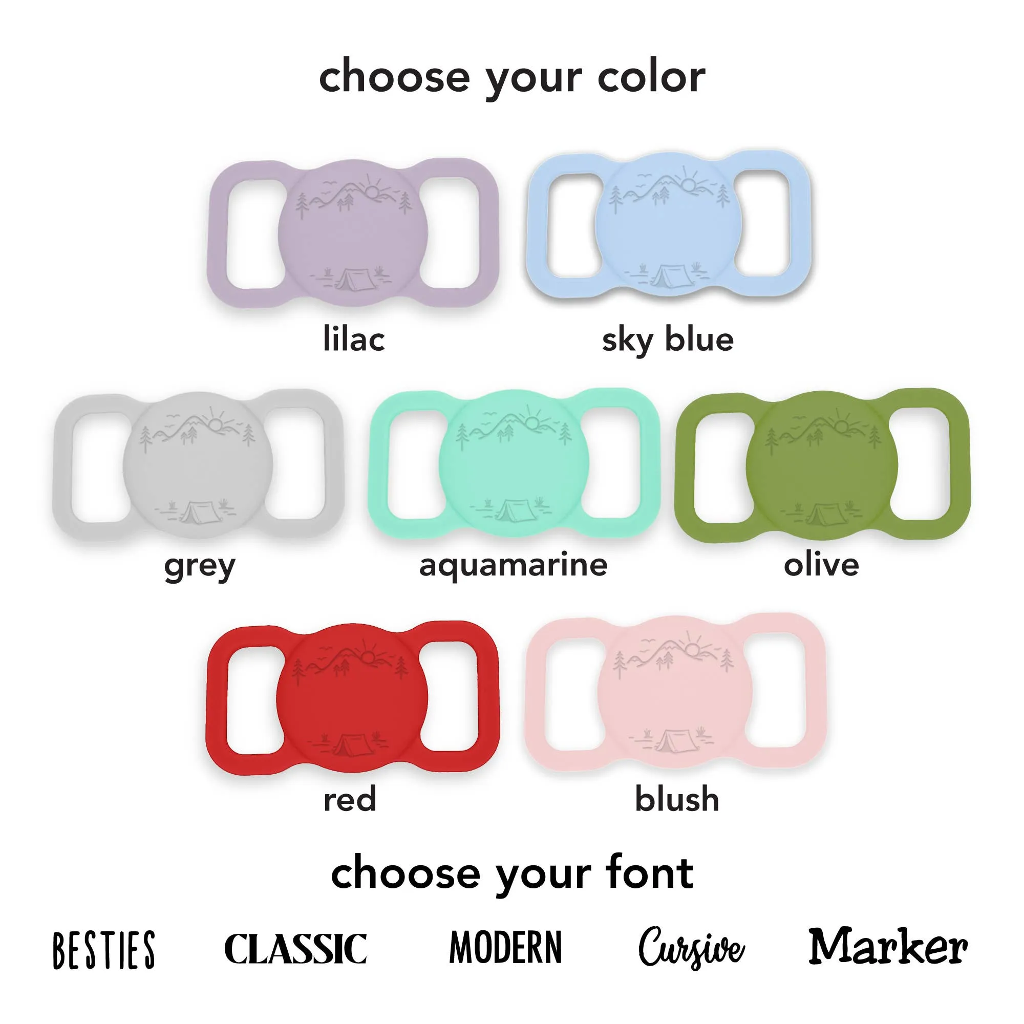 Besties Pets - Adventure Is Calling Silicone Pet AirTag Holder - Custom