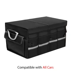 Big Trunk Organizer, Cargo Organizer SUV Trunk Storage Waterproof Collapsible Durable Multi Compartments FJ12994
