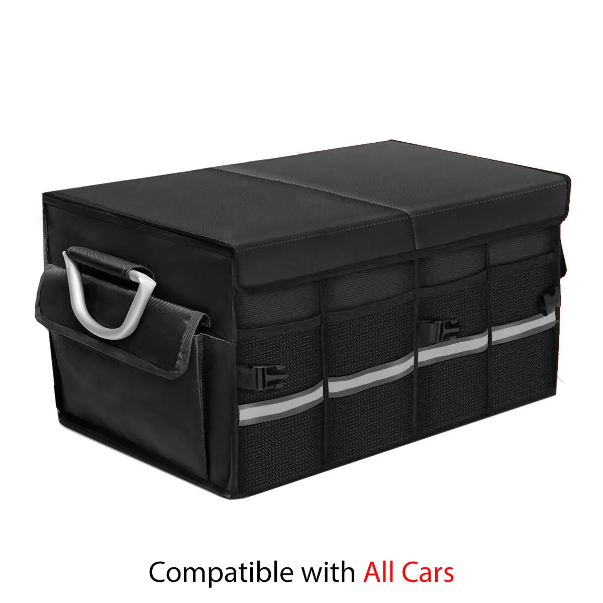 Big Trunk Organizer, Cargo Organizer SUV Trunk Storage Waterproof Collapsible Durable Multi Compartments FJ12994