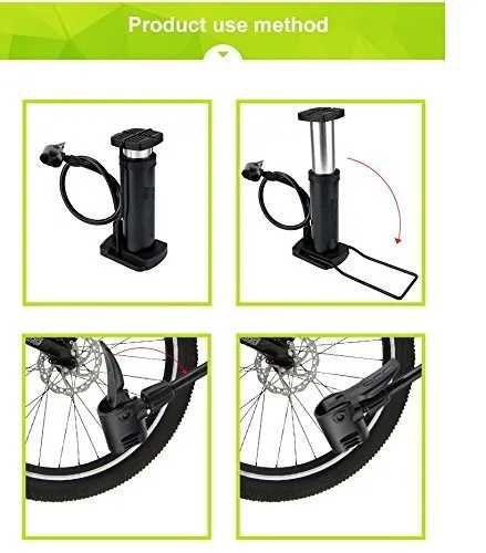 Birud® Aluminum Alloy Portable Floor Foot Activated Bicycle Air Pump 230 PSI