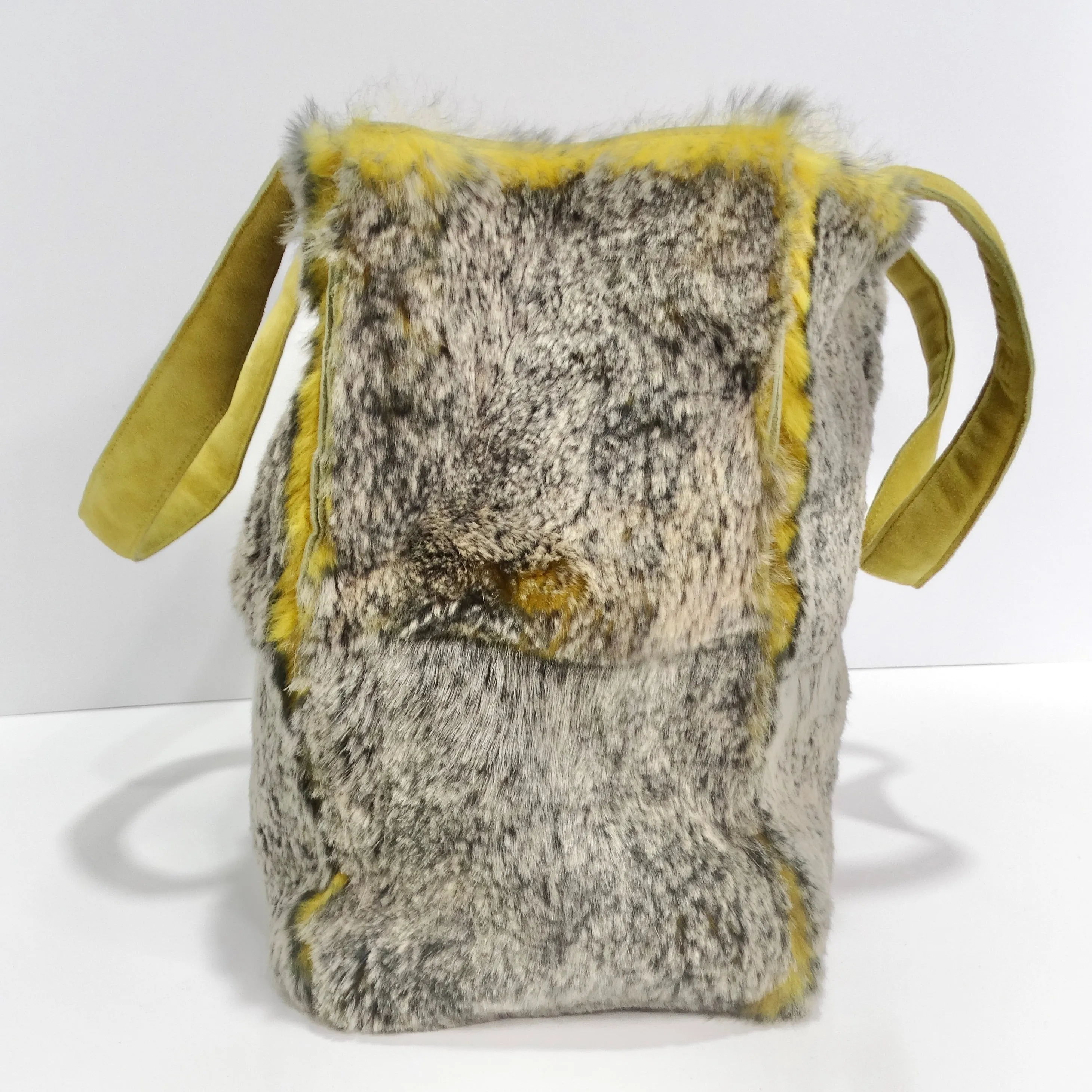 Chanel Yellow Orylag Fur Shoulder Bag