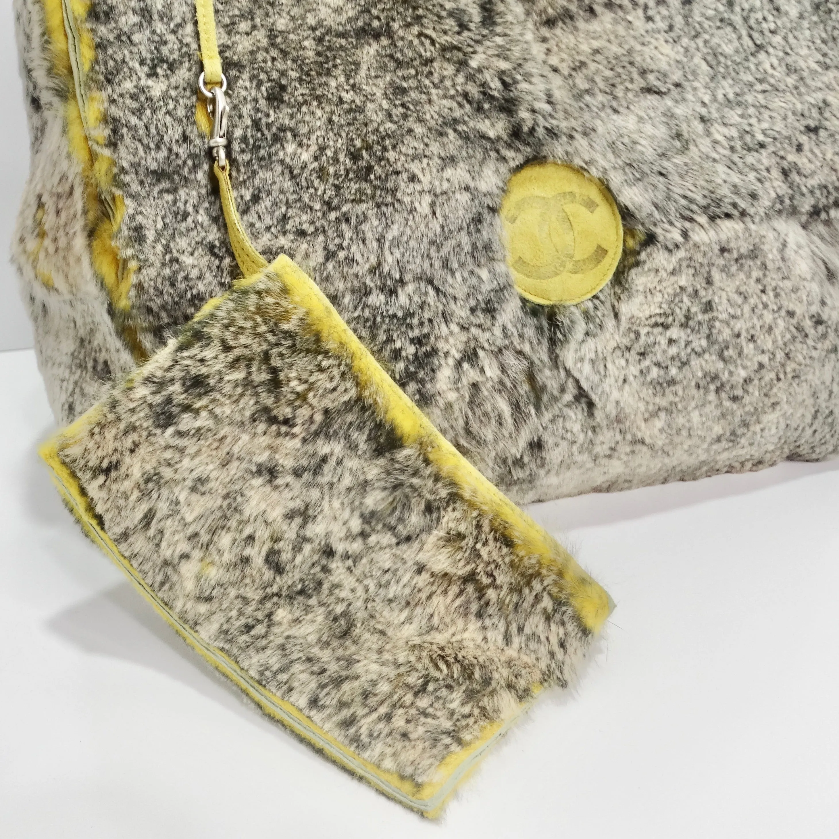 Chanel Yellow Orylag Fur Shoulder Bag