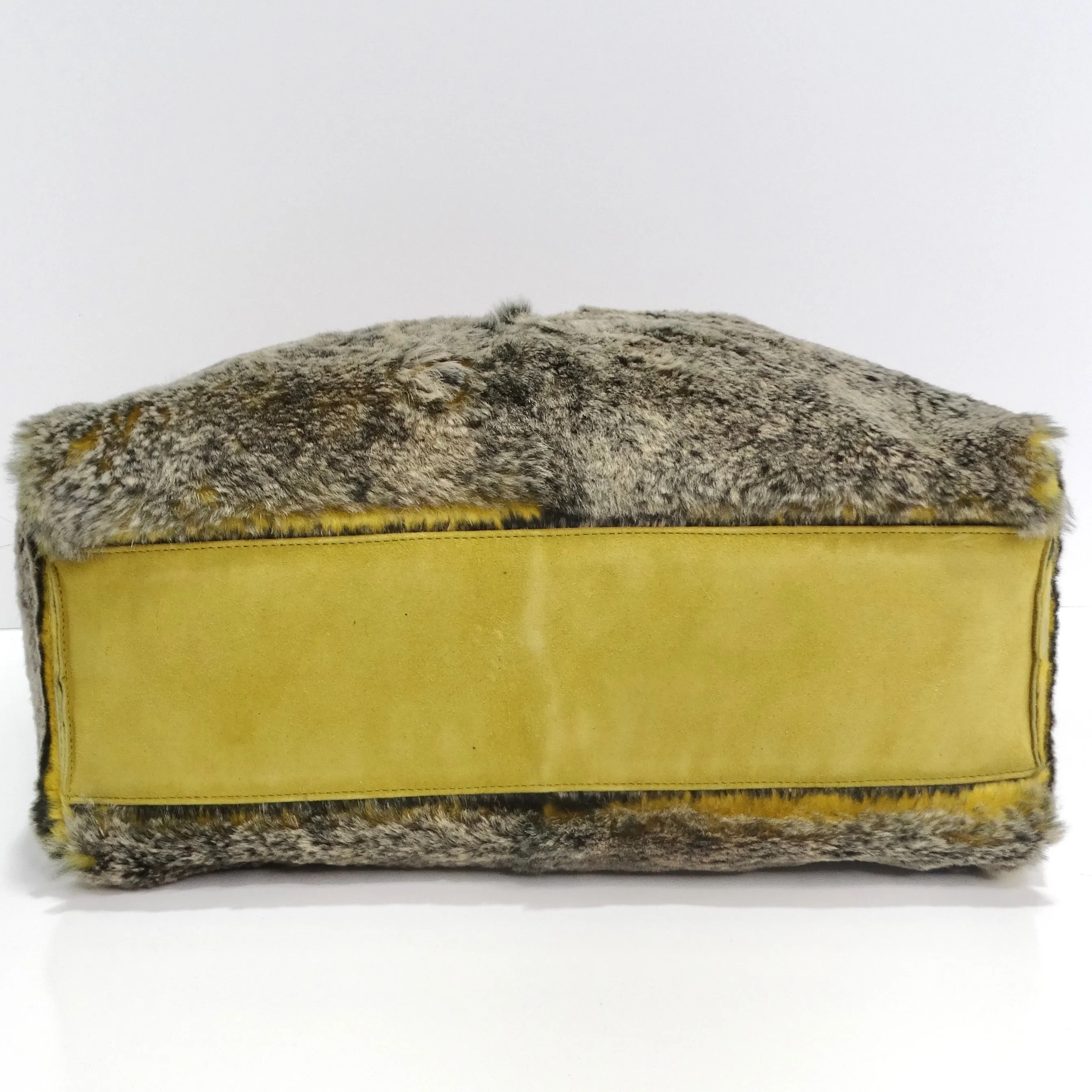 Chanel Yellow Orylag Fur Shoulder Bag