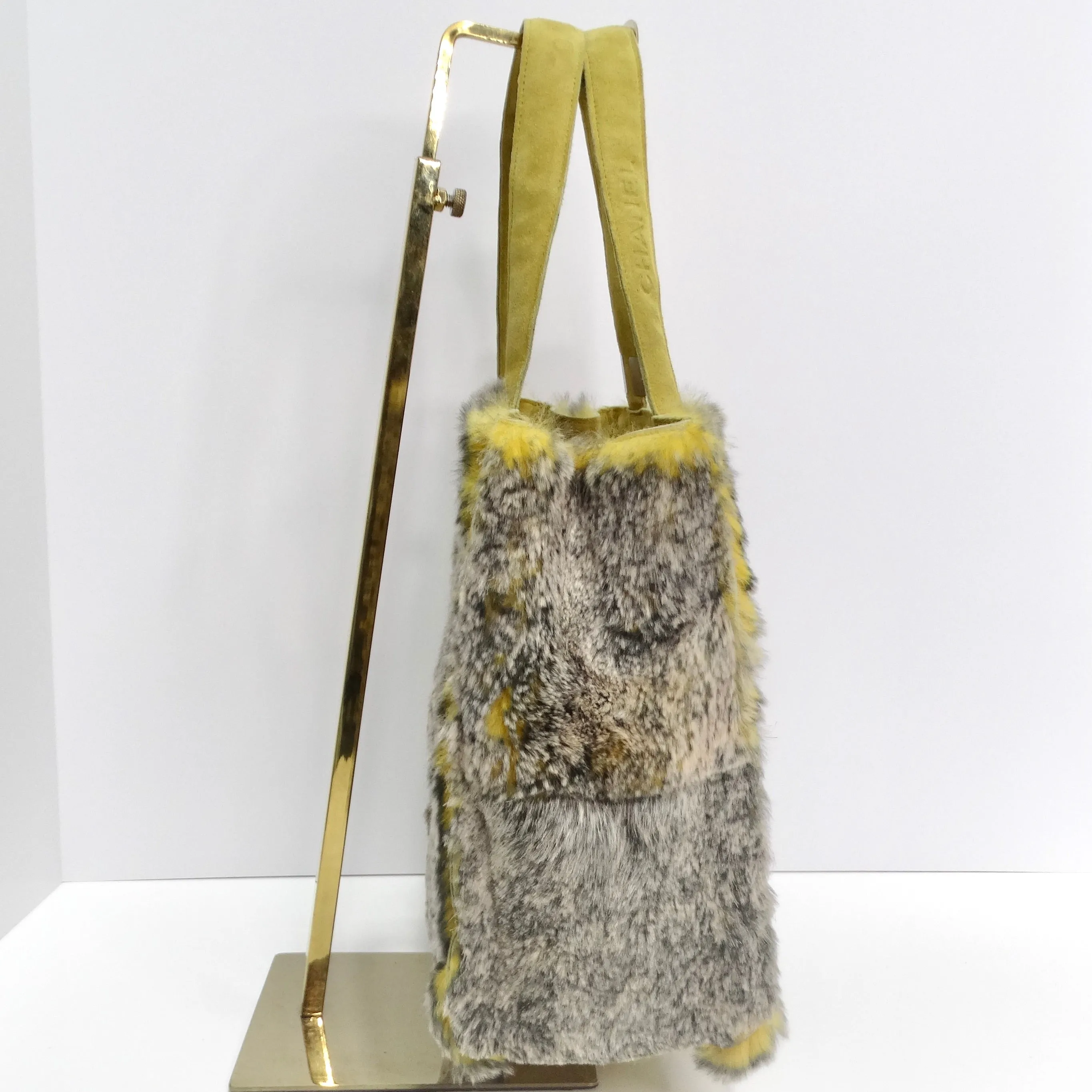 Chanel Yellow Orylag Fur Shoulder Bag