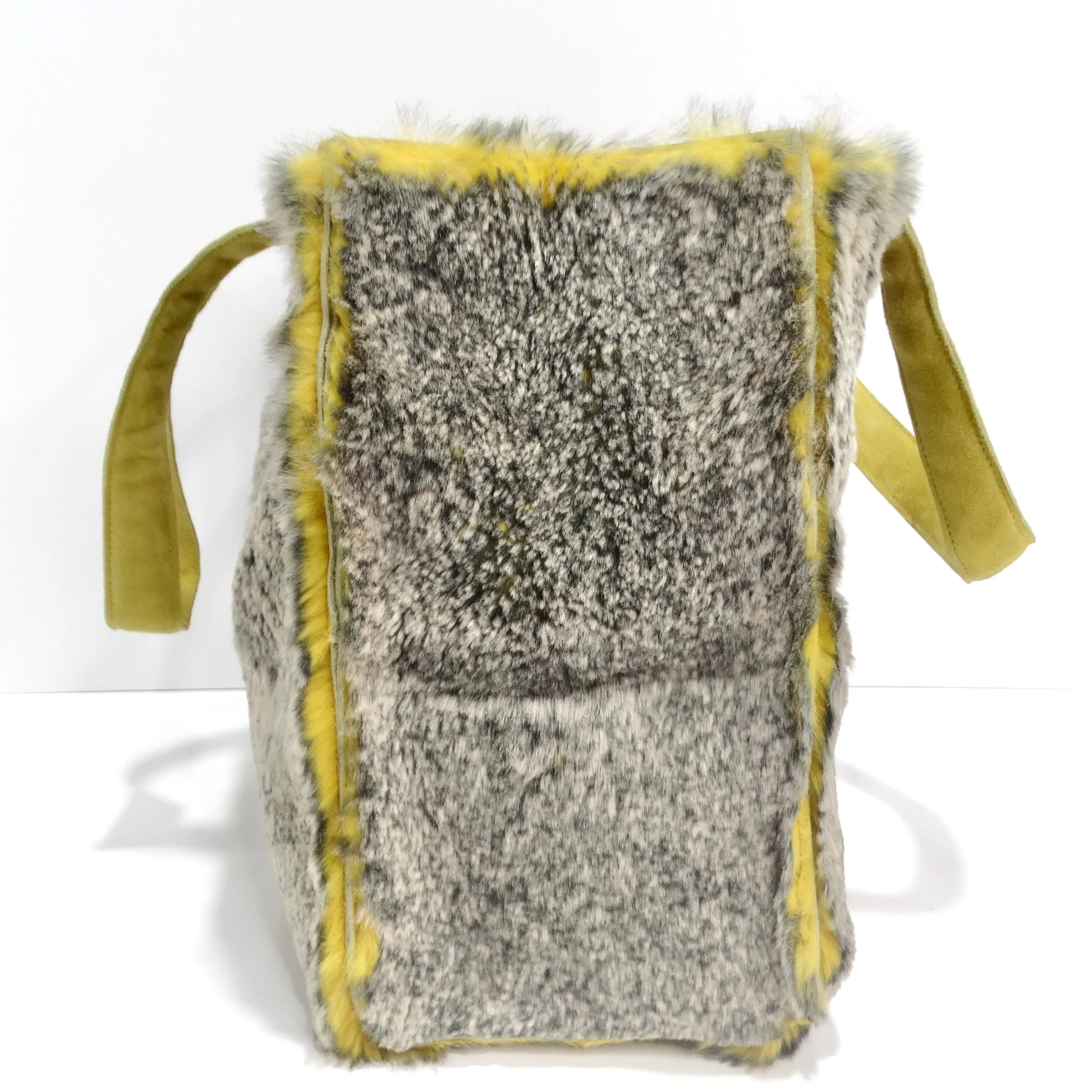 Chanel Yellow Orylag Fur Shoulder Bag