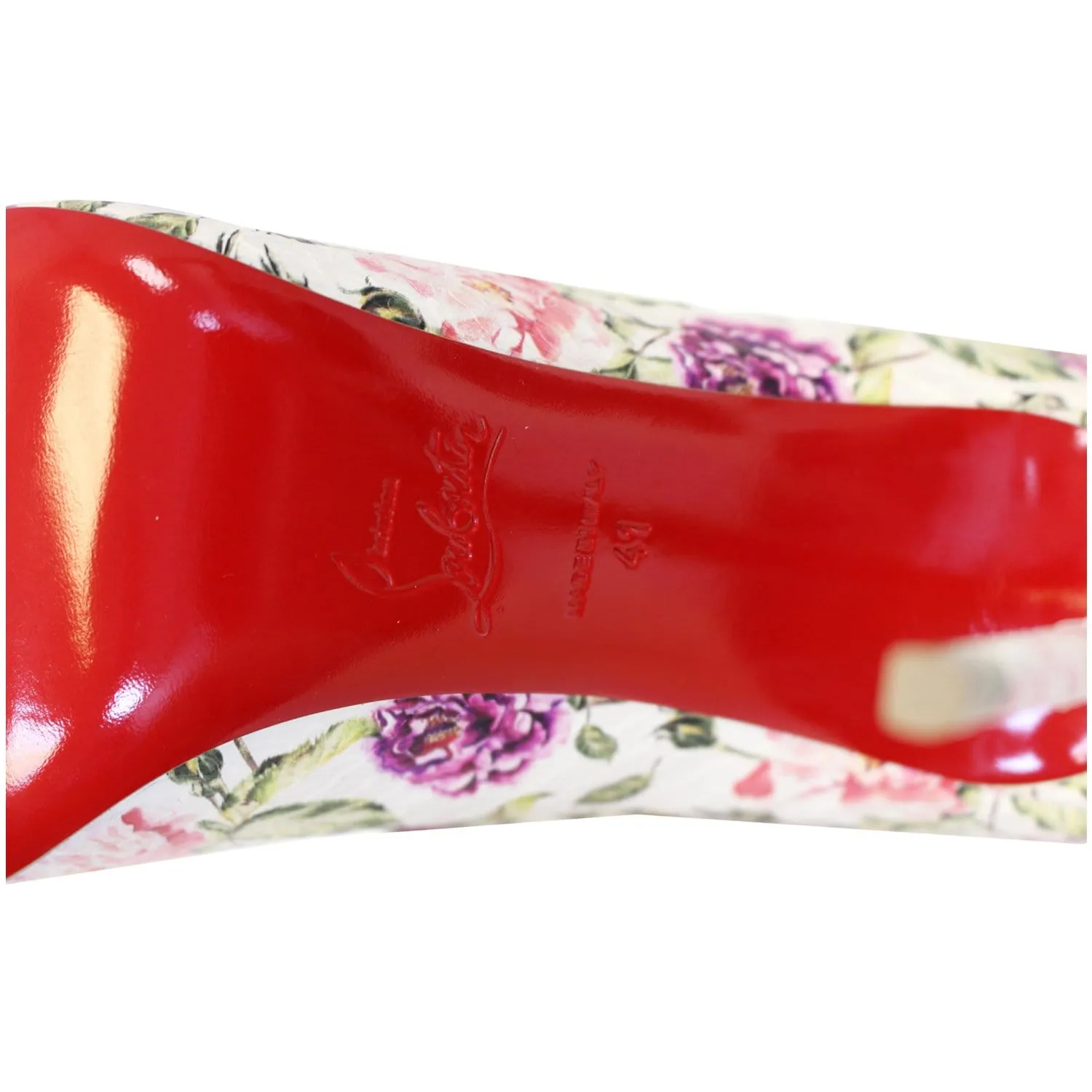 CHRISTIAN LOUBOUTIN Pigalle Follies Watersnake Floral Pumps US 11