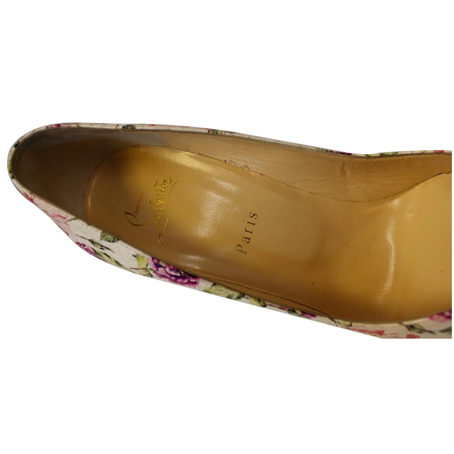 CHRISTIAN LOUBOUTIN Pigalle Follies Watersnake Floral Pumps US 11
