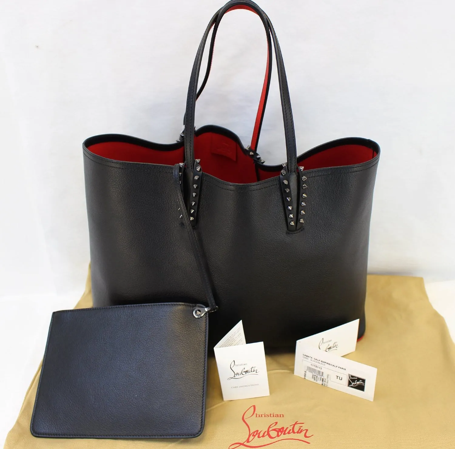 CHRISTIAN LOUBOUTIN Tote Bag - Cabata Studded Leather Bag