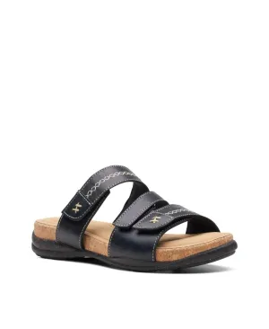 Clarks Women's Collection Roseville Bay Sandals Shoes Black Leather 9.5W