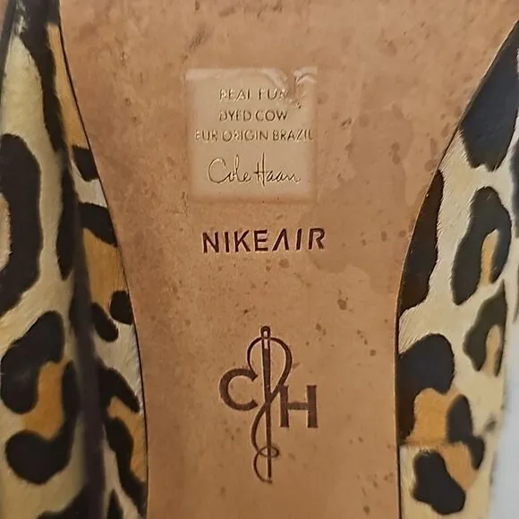 COPY - - Cole Haan Nike Air Leopard Print Calf Hair Morgan Pumps Real Fur Size …