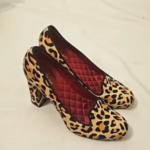COPY - - Cole Haan Nike Air Leopard Print Calf Hair Morgan Pumps Real Fur Size …
