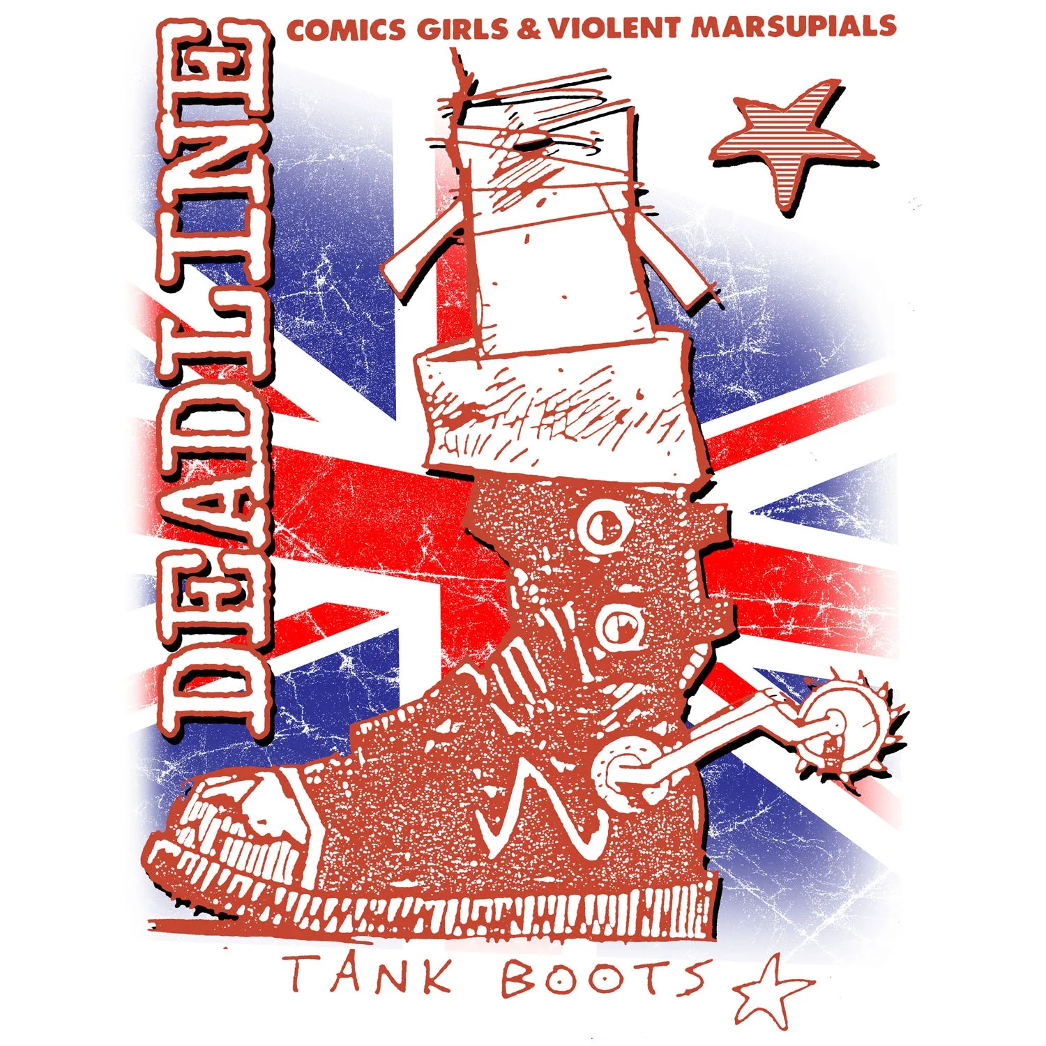 Deadline 0 Tank Boots Official Men's T-shirt (White)