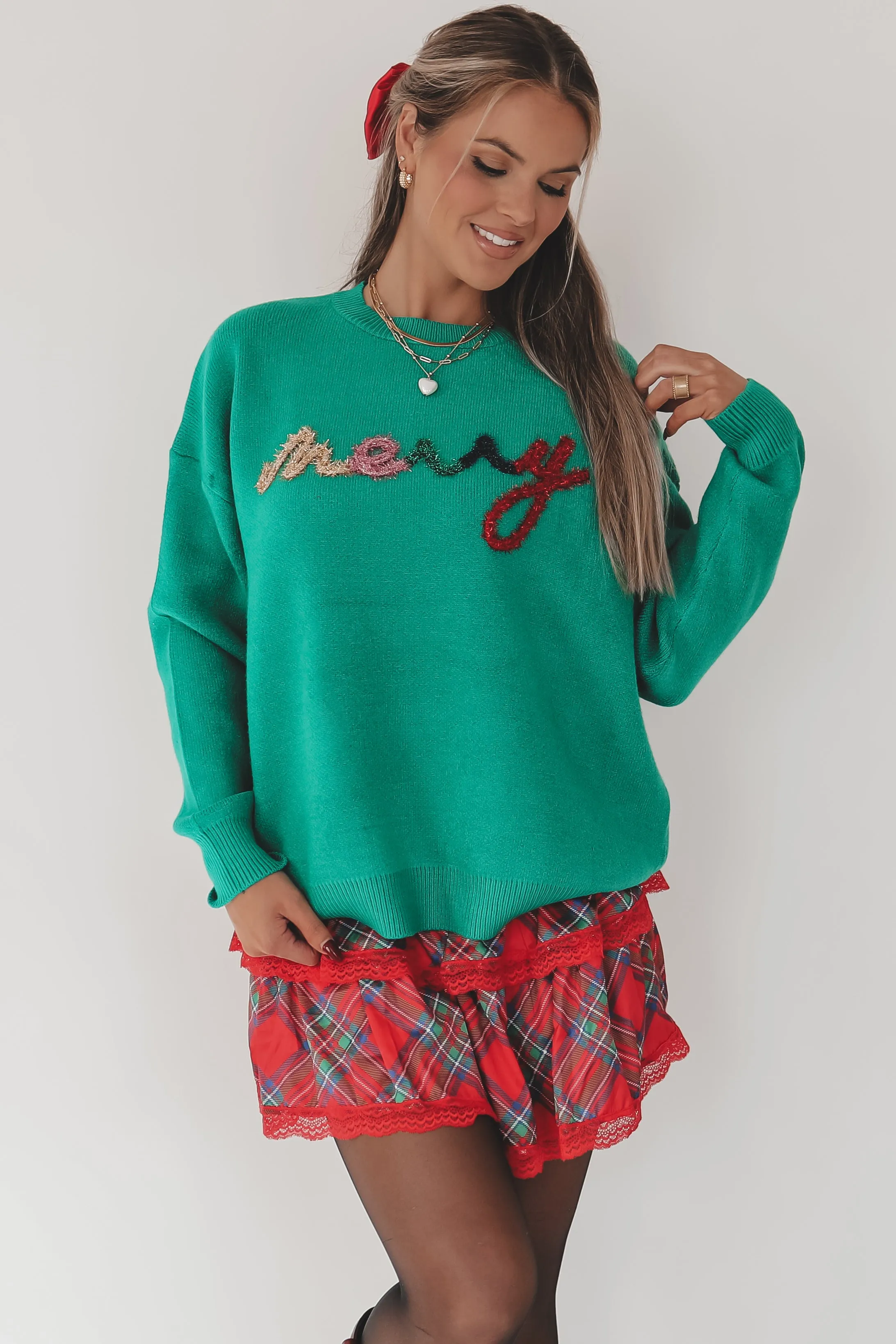 DEAL Ho Ho Ho To Go Holiday Plaid Mini Skort