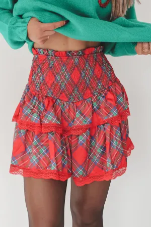 DEAL Ho Ho Ho To Go Holiday Plaid Mini Skort