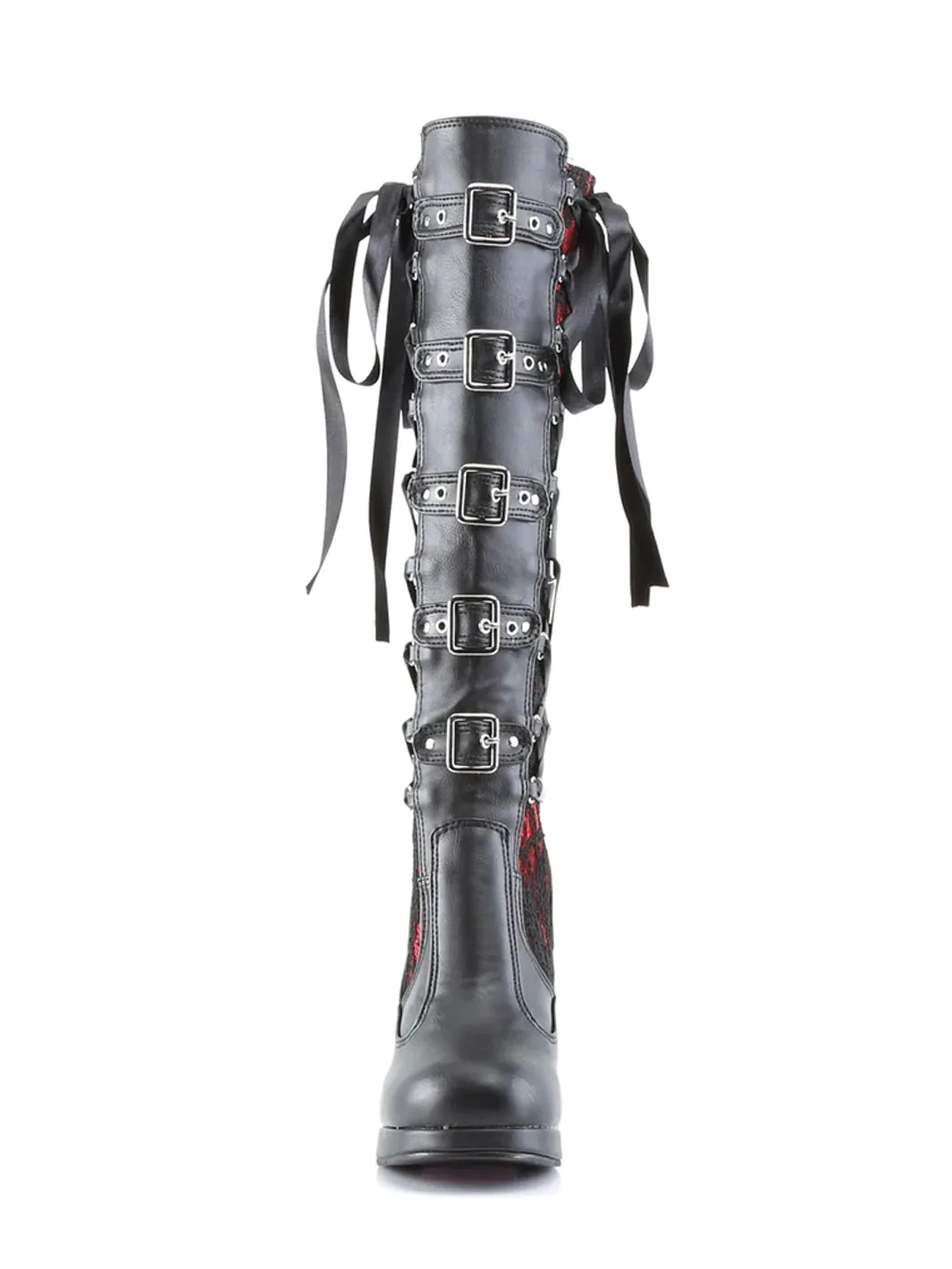 DEMONIA CRYPTO-106 - BLACK RED VEGAN LEATHER ✰ PRE ORDER ✰