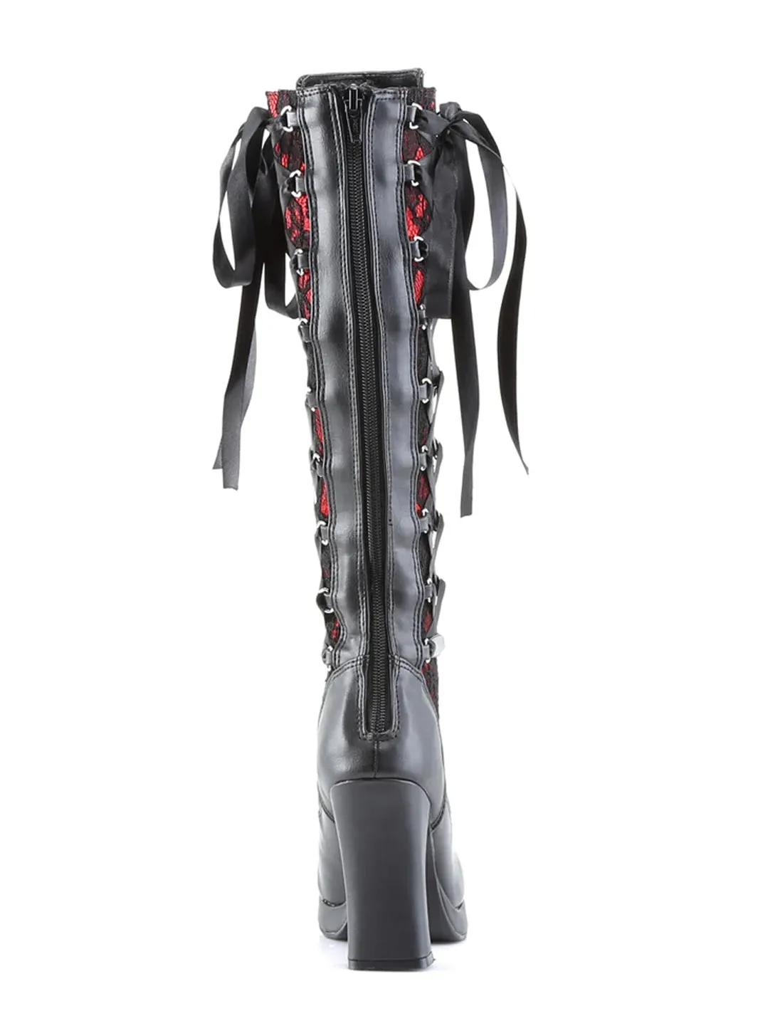 DEMONIA CRYPTO-106 - BLACK RED VEGAN LEATHER ✰ PRE ORDER ✰