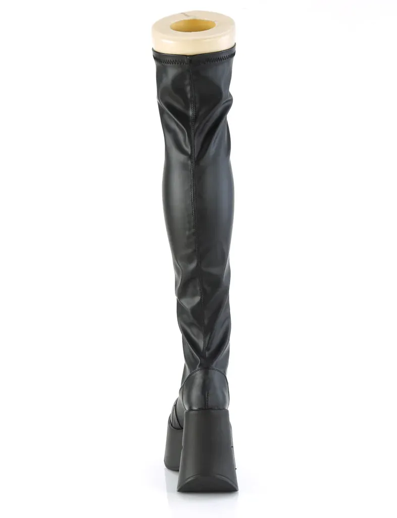 DEMONIA DYNAMITE-300 - BLACK STRETCH VEGAN LEATHER ✰ PRE ORDER ✰