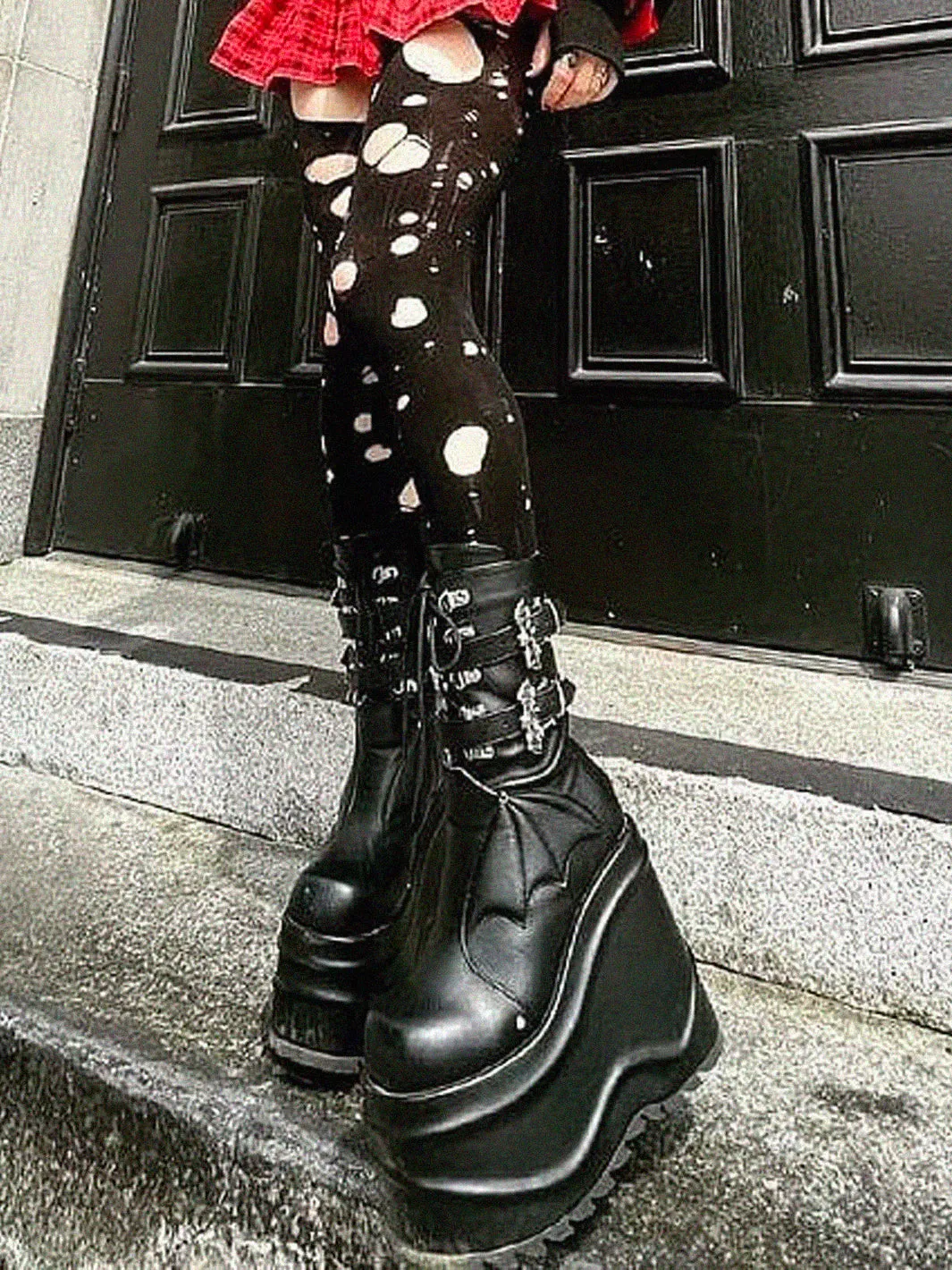 DEMONIA WAVE-150 - BLACK VEGAN LEATHER ✰ PRE ORDER ✰