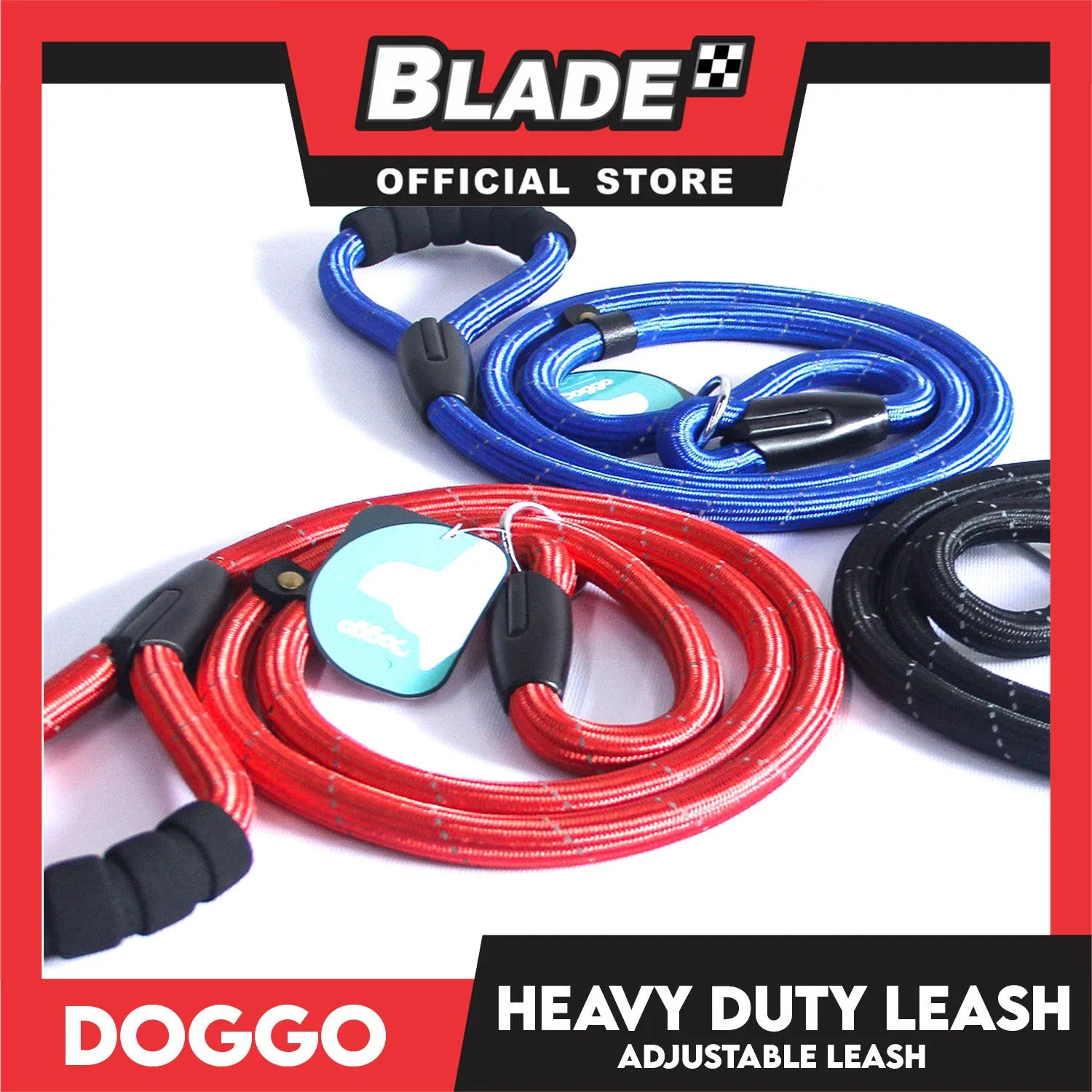 Doggo Heavy Duty Leash (Black) 58 ' ' Durable And Strong Leash for Your Dog
