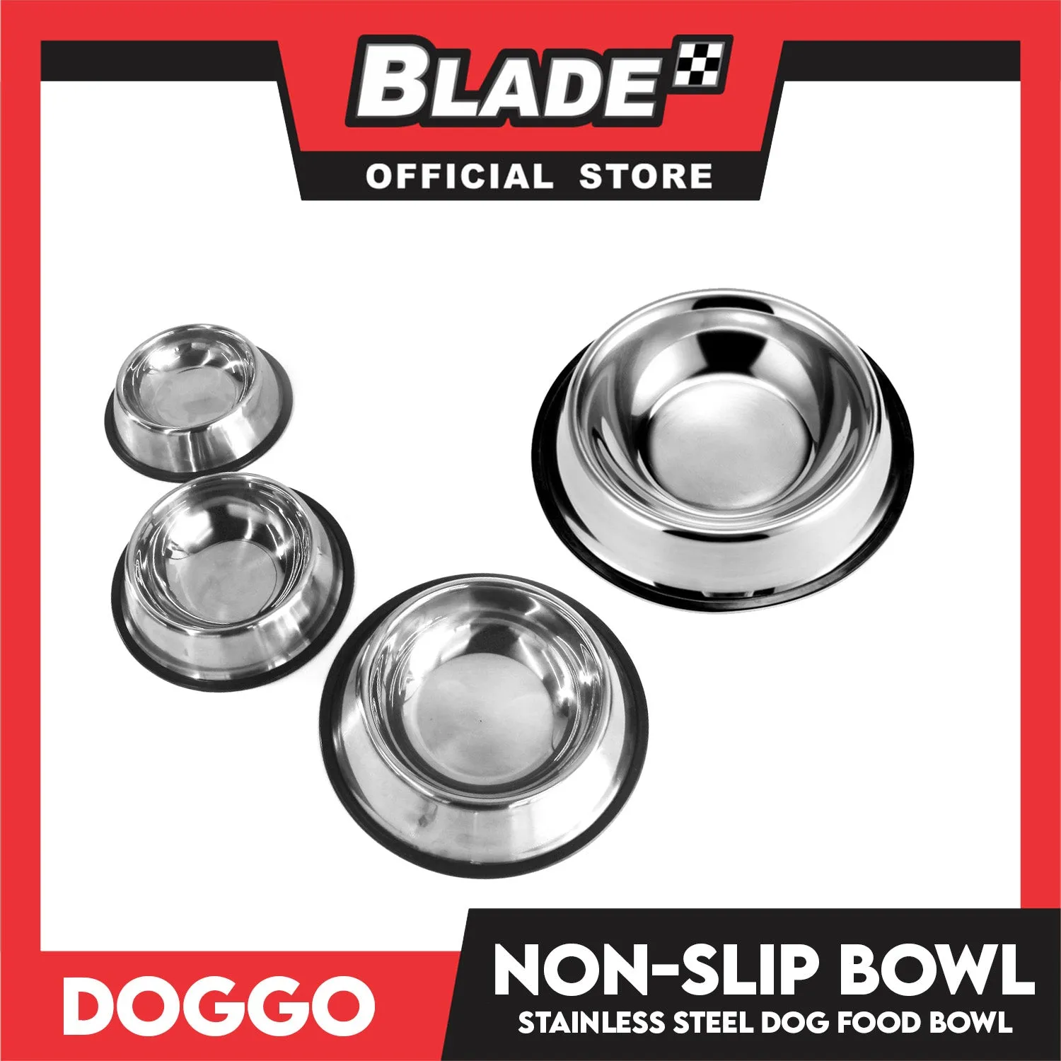 Doggo Non-Slip Bowl (Extra Large) Durable Stainless Pet Feeding Bowl