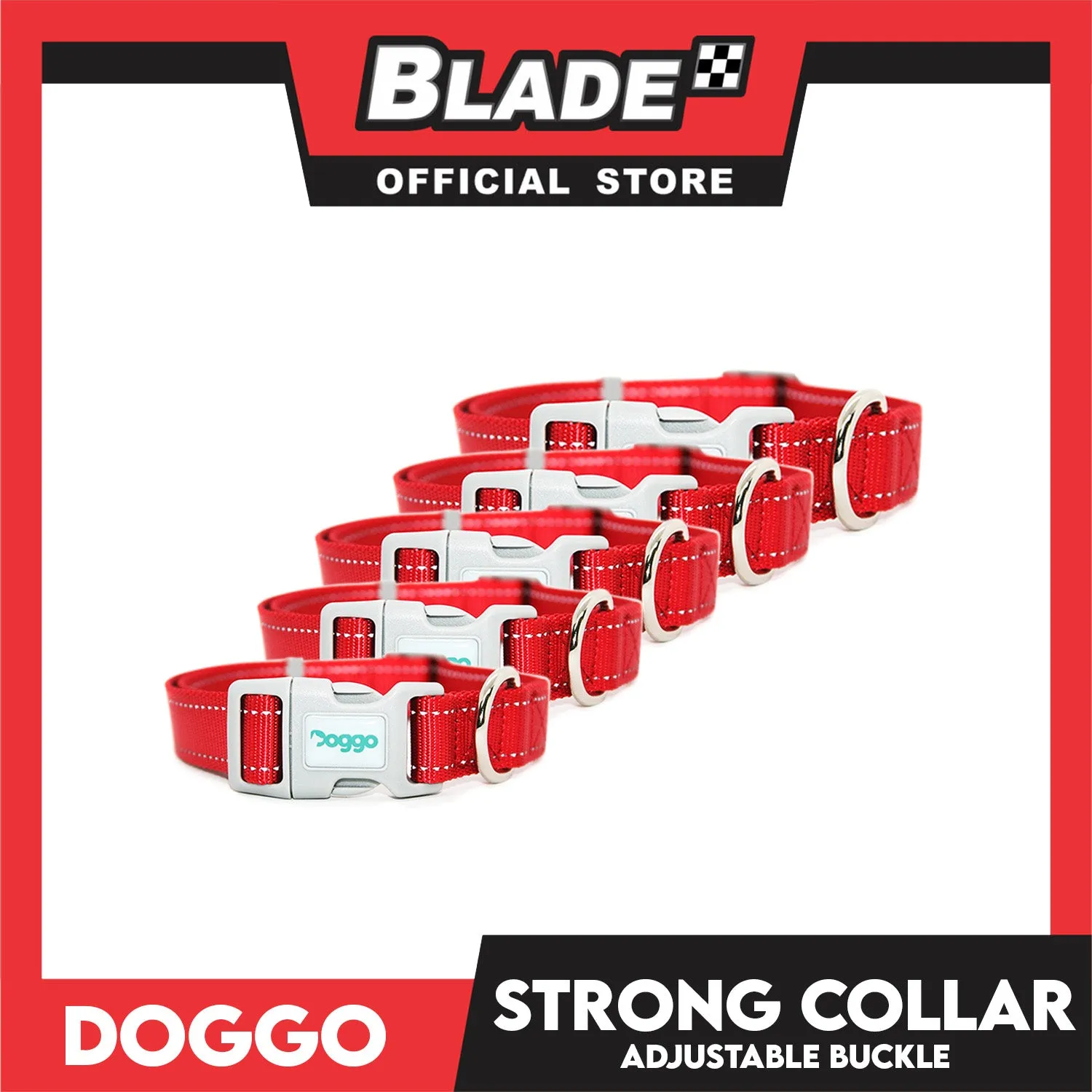 Doggo Strong Collar Medium Size (Red) Soft And Durable Collar for Your Dog