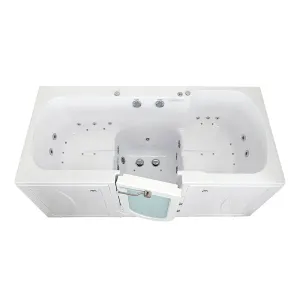 Ella Big4Two 36"x80" Hydro   Air Massage w/ Independent Foot Massage Acrylic Two Seat Walk-In-Bathtub, Left Outswing Door, Heated Seats, No Faucet, 2" Dual Drain