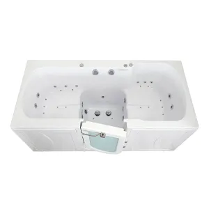 Ella Big4Two 36"x80" Hydro   Air Massage w/ Independent Foot Massage Acrylic Two Seat Walk-In-Bathtub, Left Outswing Door, No Faucet, 2" Dual Drain