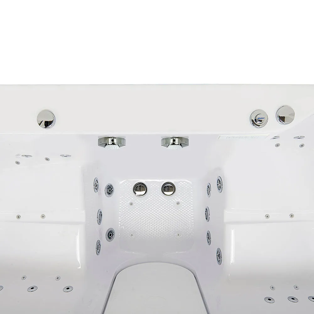 Ella Big4Two 36"x80" Hydro   Air Massage w/ Independent Foot Massage Acrylic Two Seat Walk-In-Bathtub, Left Outswing Door, No Faucet, 2" Dual Drain