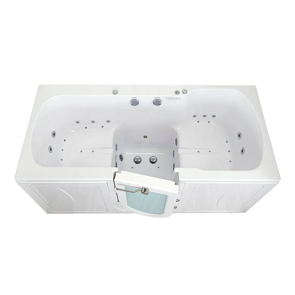 Ella Big4Two 36"x80" Hydro   Air Massage w/ Independent Foot Massage Acrylic Two Seat Walk-In-Bathtub, Left Outswing Door, No Faucet, 2" Dual Drain