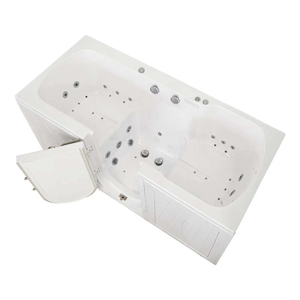 Ella Big4Two 36"x80" Hydro   Air Massage w/ Independent Foot Massage Acrylic Two Seat Walk-In-Bathtub, Left Outswing Door, No Faucet, 2" Dual Drain