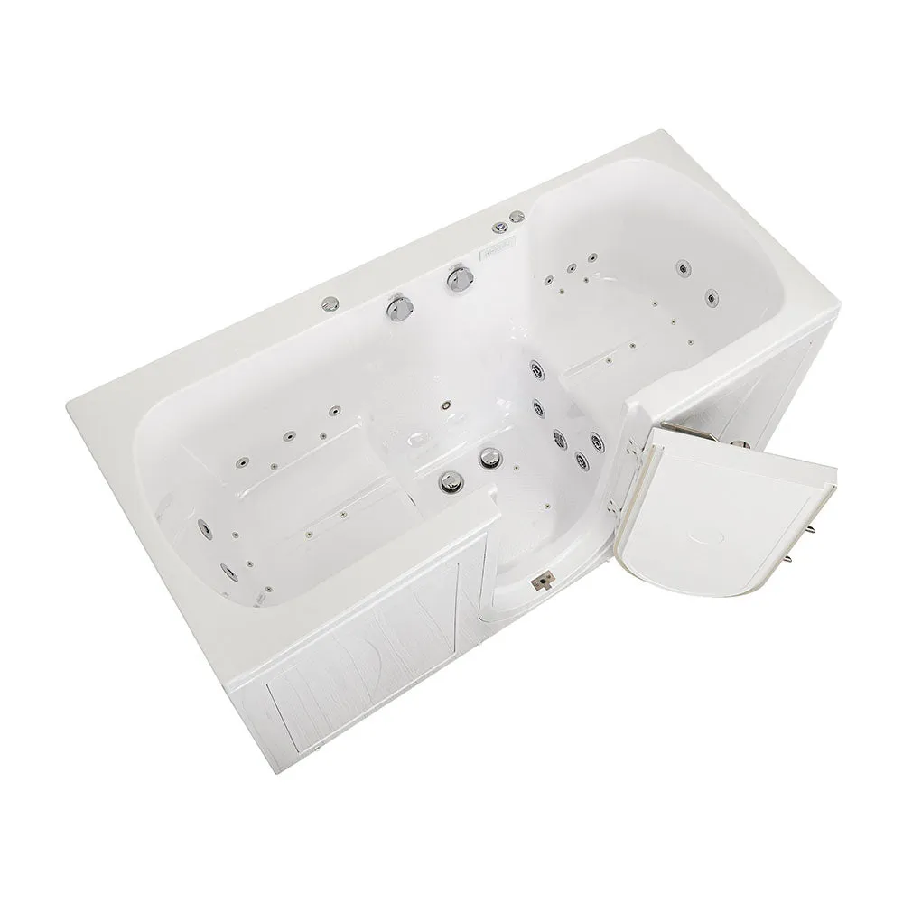 Ella Big4Two 36"x80" Hydro   Air Massage w/ Independent Foot Massage Acrylic Two Seat Walk-In-Bathtub, Right Outswing Door, No Faucet, 2" Dual Drain