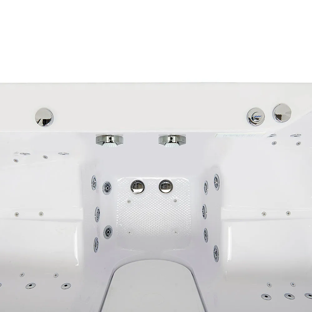 Ella Big4Two 36"x80" Hydro   Air Massage w/ Independent Foot Massage Acrylic Two Seat Walk-In-Bathtub, Right Outswing Door, No Faucet, 2" Dual Drain