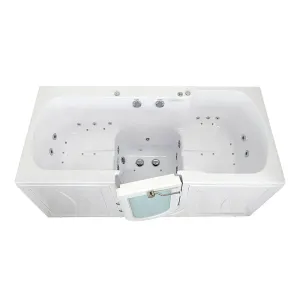 Ella Big4Two 36"x80" Hydro   Air Massage w/ Independent Foot Massage Acrylic Two Seat Walk-In-Bathtub, Right Outswing Door, No Faucet, 2" Dual Drain