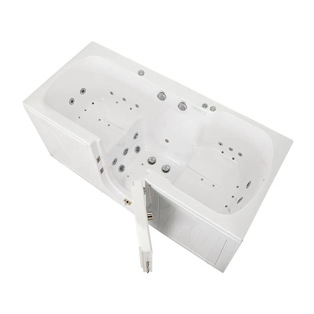 Ella Big4Two 36"x80" Hydro   Air Massage w/ Independent Foot Massage Acrylic Two Seat Walk-In-Bathtub, Right Outswing Door, No Faucet, 2" Dual Drain
