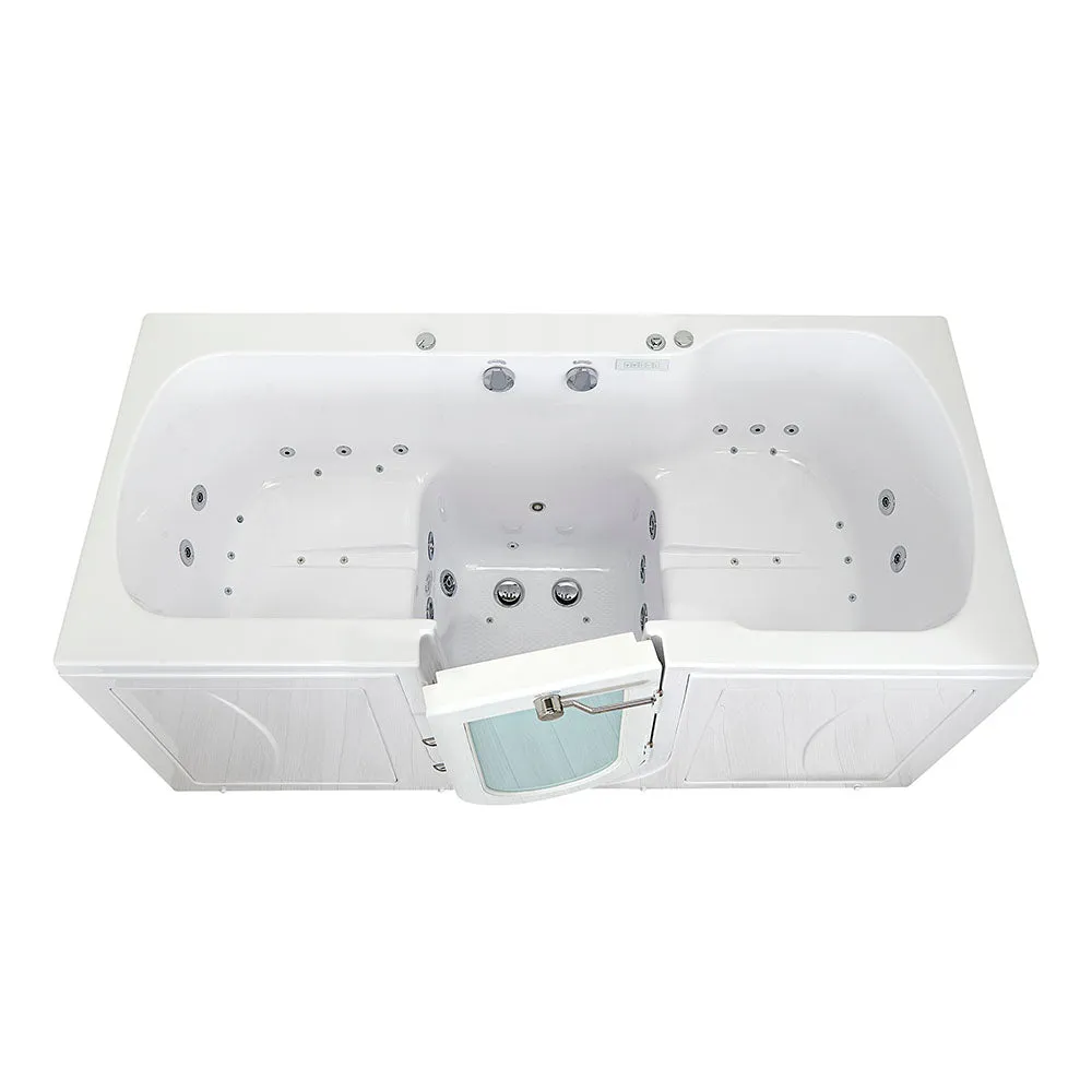 Ella Big4Two 36"x80" Hydro   Air Massage w/ Independent Foot Massage Acrylic Two Seat Walk-In-Bathtub, Right Outswing Door, No Faucet, 2" Dual Drain