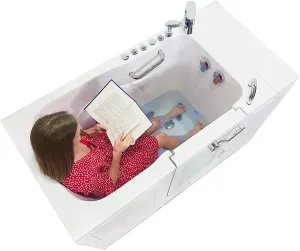 Ella Capri 30"x52" Acrylic Hydro Massage w/ Independent Foot Massage Walk-In Bathtub , Right Outward Swing Door, 5 Piece Fast Fill Faucet, 2" Dual Drain