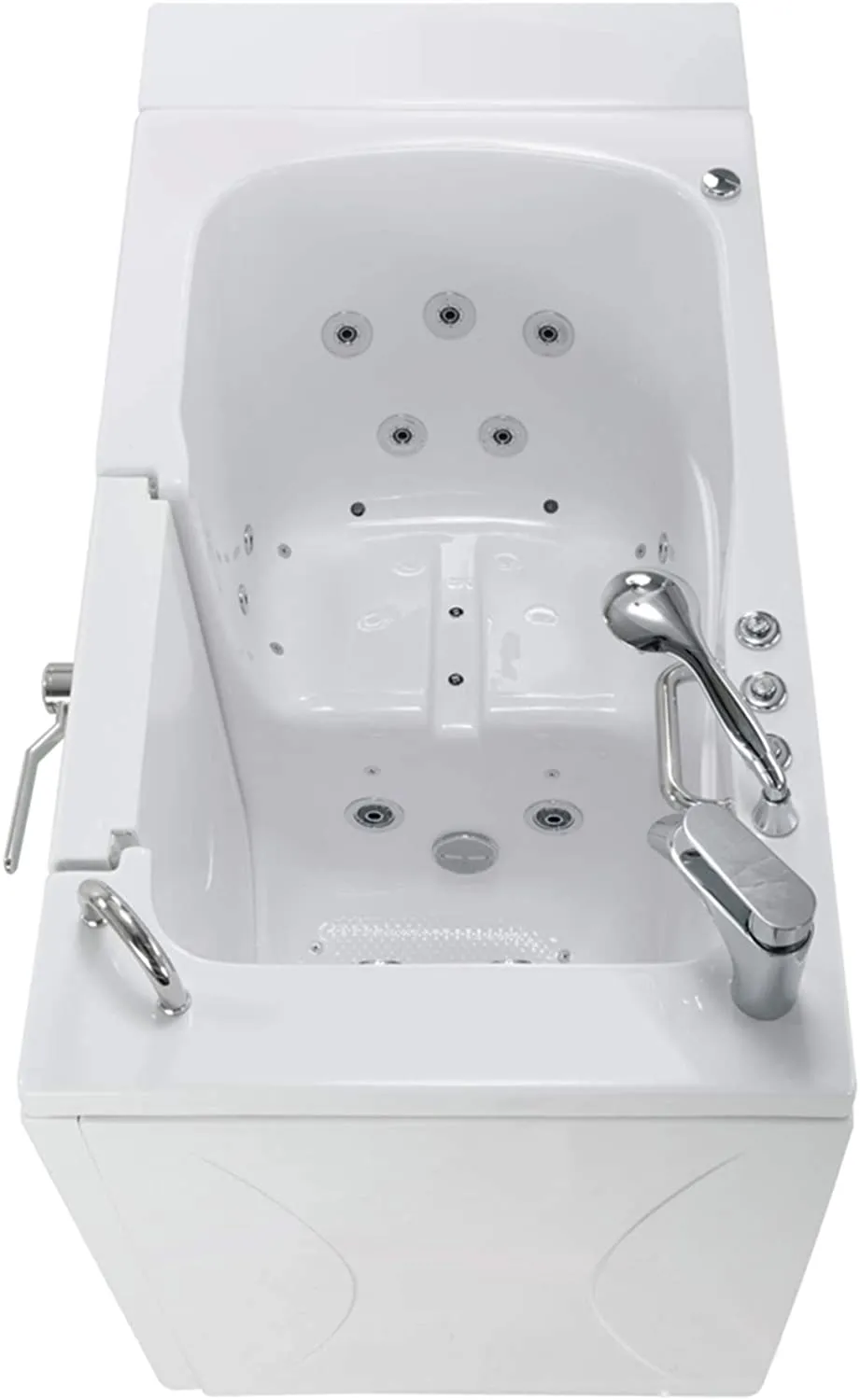 Ella Capri 30"x52" Acrylic Hydro Massage w/ Independent Foot Massage Walk-In Bathtub , Right Outward Swing Door, 5 Piece Fast Fill Faucet, 2" Dual Drain