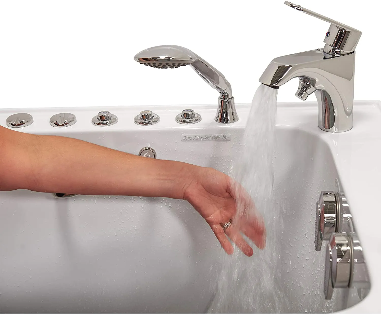 Ella Capri 30"x52" Acrylic Hydro Massage w/ Independent Foot Massage Walk-In Bathtub , Right Outward Swing Door, 5 Piece Fast Fill Faucet, 2" Dual Drain