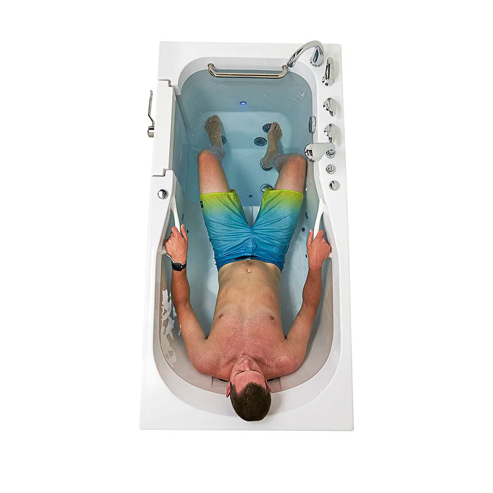Ella Shak 36"x72" Acrylic Air and Hydro Massage w/ Independent Foot Massage Walk-In Bathtub , Left Outward Swing Door, 2" Dual Drain, Ella 5 Piece Fast Fill Faucet