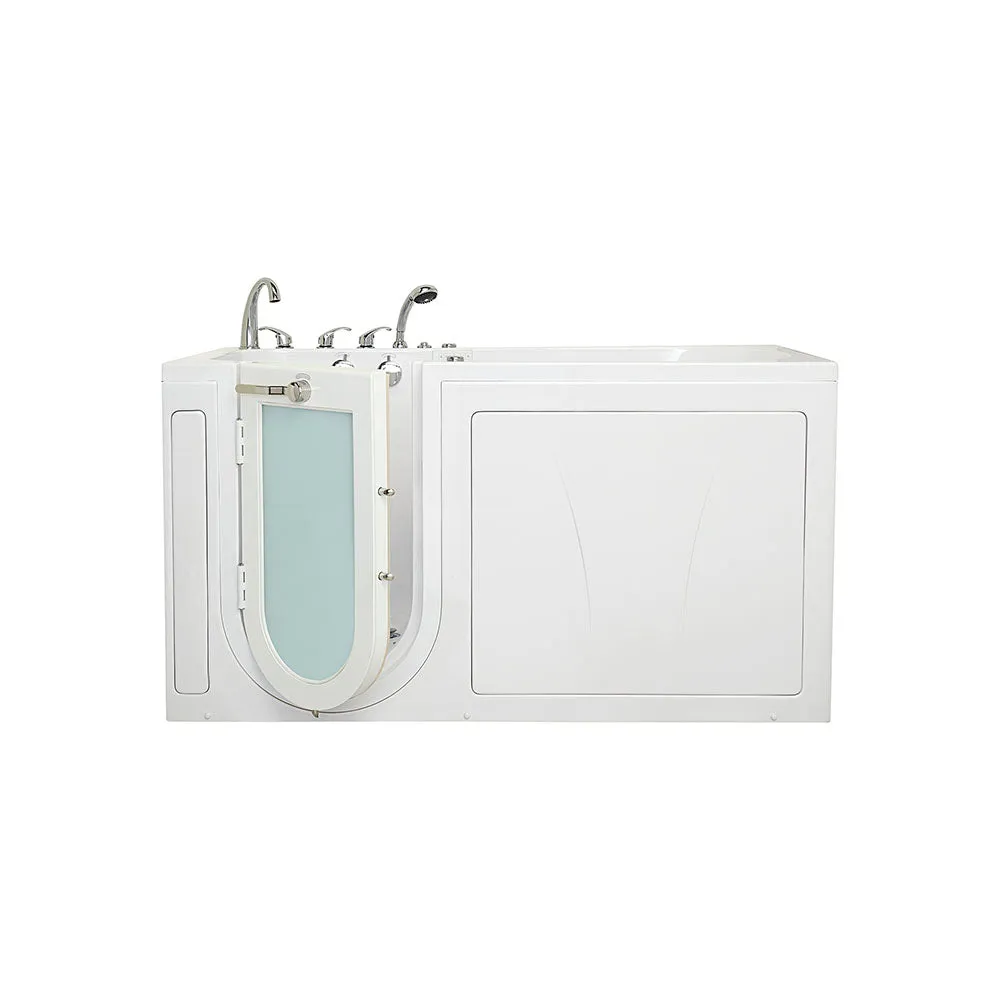 Ella Shak 36"x72" Acrylic Air and Hydro Massage w/ Independent Foot Massage Walk-In Bathtub , Left Outward Swing Door, 2" Dual Drain, Ella 5 Piece Fast Fill Faucet