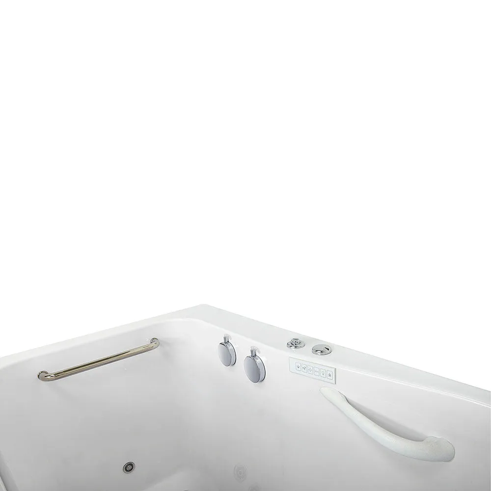 Ella Shak 36"x72" Acrylic Air and Hydro Massage w/ Independent Foot Massage Walk-In Bathtub , Left Outward Swing Door, 2" Dual Drain, Heated Seat and Backrest