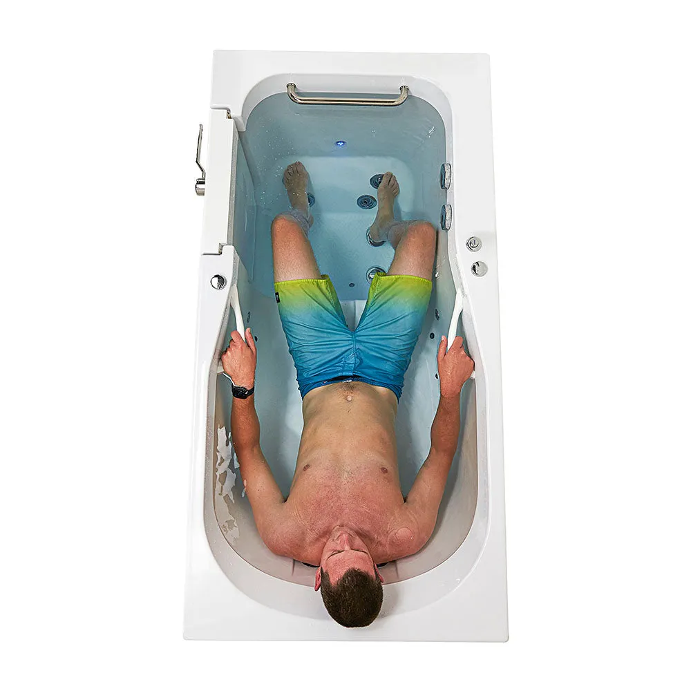 Ella Shak 36"x72" Acrylic Air and Hydro Massage w/ Independent Foot Massage Walk-In Bathtub , Left Outward Swing Door, 2" Dual Drain, Heated Seat and Backrest