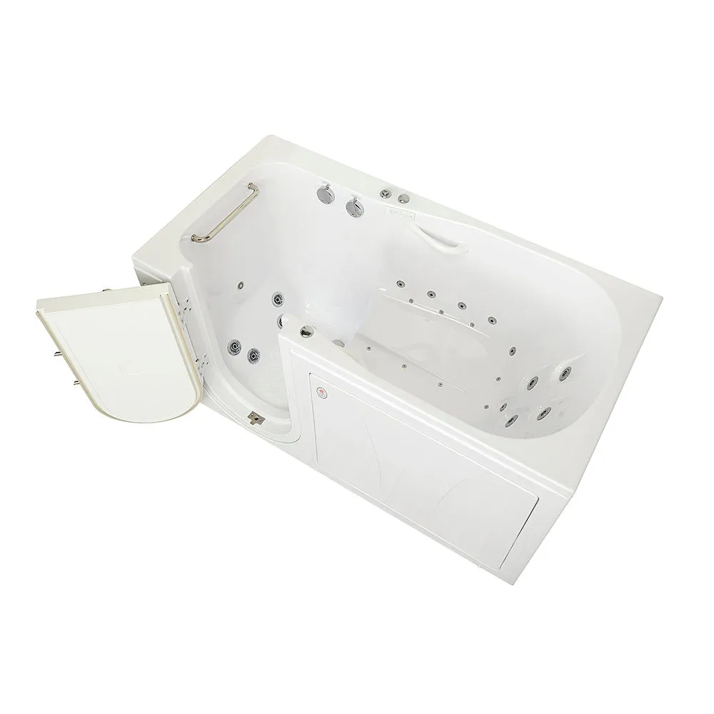 Ella Shak 36"x72" Acrylic Air and Hydro Massage w/ Independent Foot Massage Walk-In Bathtub , Left Outward Swing Door, 2" Dual Drain, Heated Seat and Backrest
